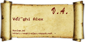 Vághi Alex névjegykártya