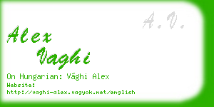 alex vaghi business card